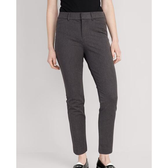 Old Navy Gray Office Business Career Work Pixie Ankle Pants Size 12 Tall - Picture 1 of 14